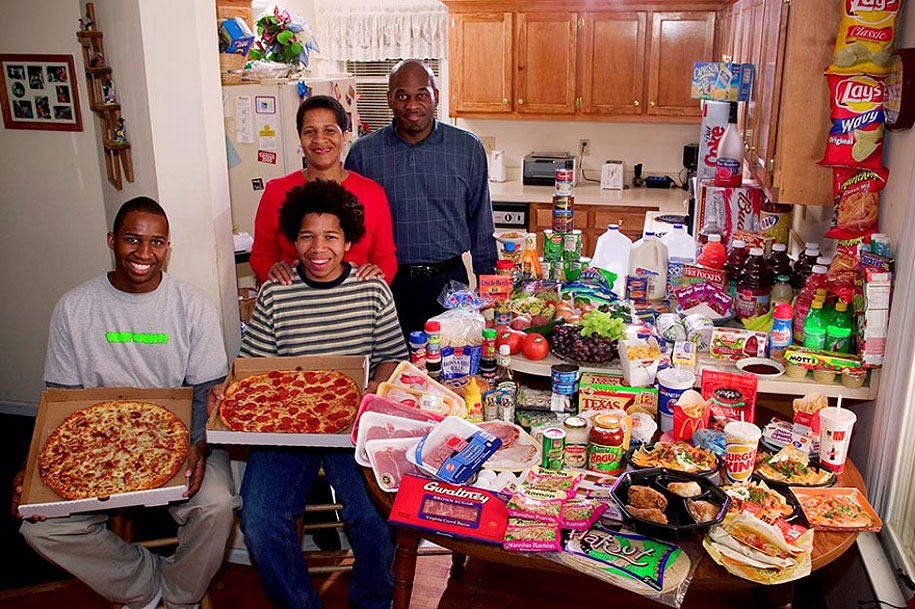 USA, North Carolina: The Revis family spends around $342 per week.